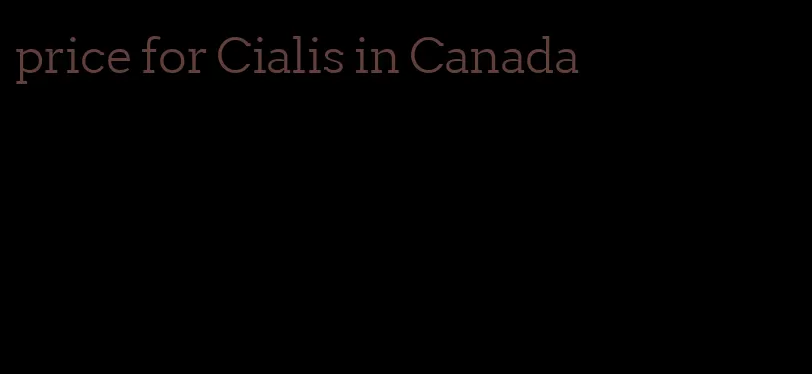 price for Cialis in Canada