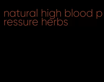 natural high blood pressure herbs